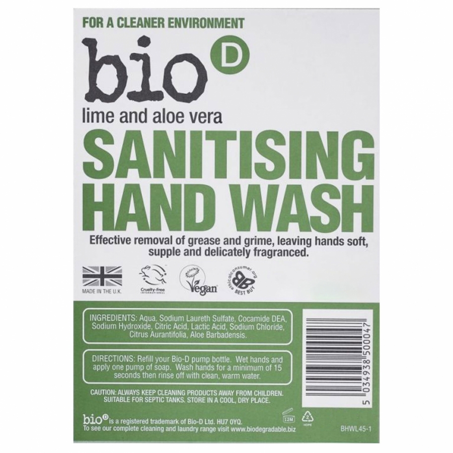 Bio D Sanitising Hand Wash Lime & Aloe Vera - Free Trial - 200ml