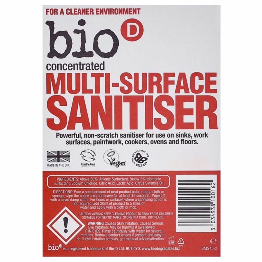 Bio D Multi Surface Sanitiser - Free Trial - 200ml